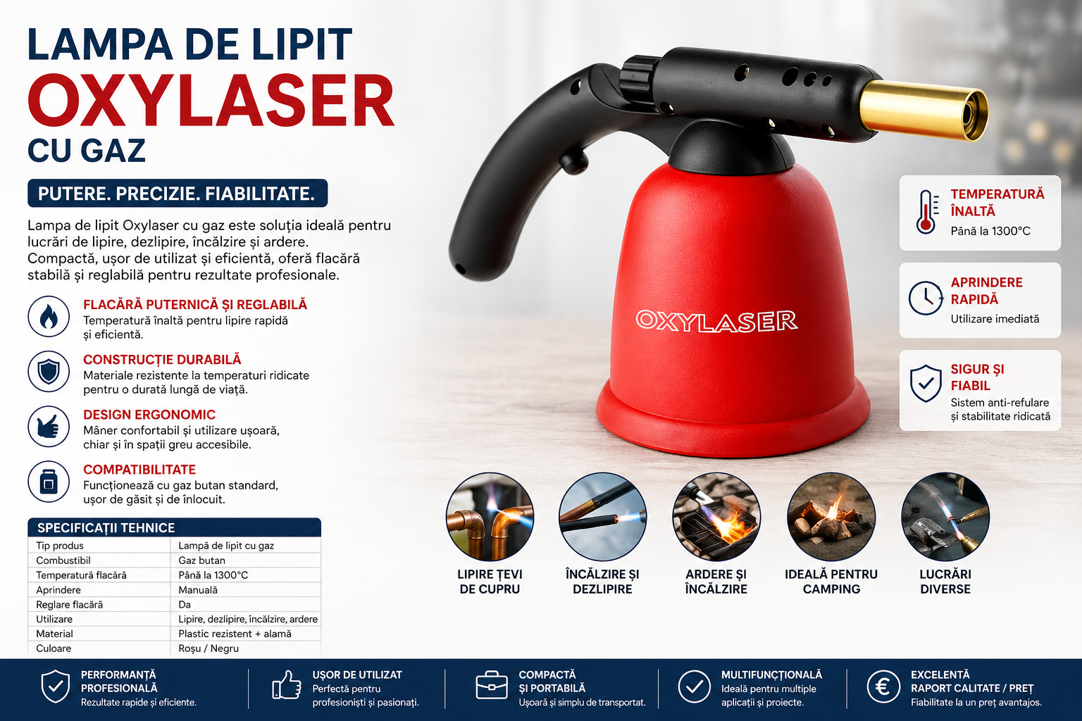 Lampa de lipit Oxylaser cu gaz