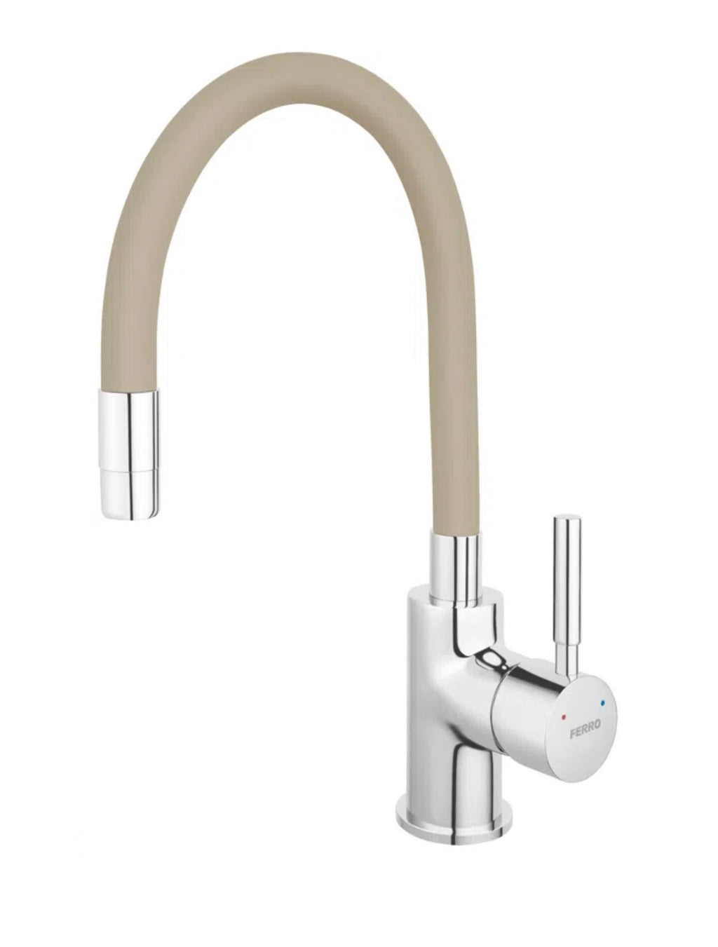 Baterie bucătărie cu pipă flexibilă Ferro Zumba, monocomandă, montaj stativ, design modern