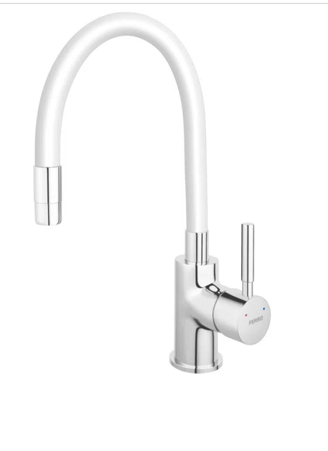 Baterie bucătărie cu pipă flexibilă Ferro Zumba, monocomandă, montaj stativ, design modern