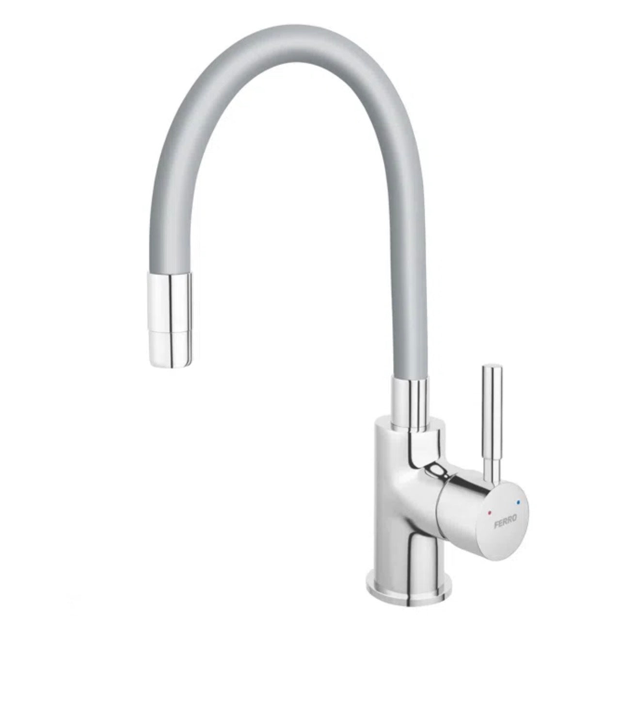 Baterie bucătărie cu pipă flexibilă Ferro Zumba, monocomandă, montaj stativ, design modern