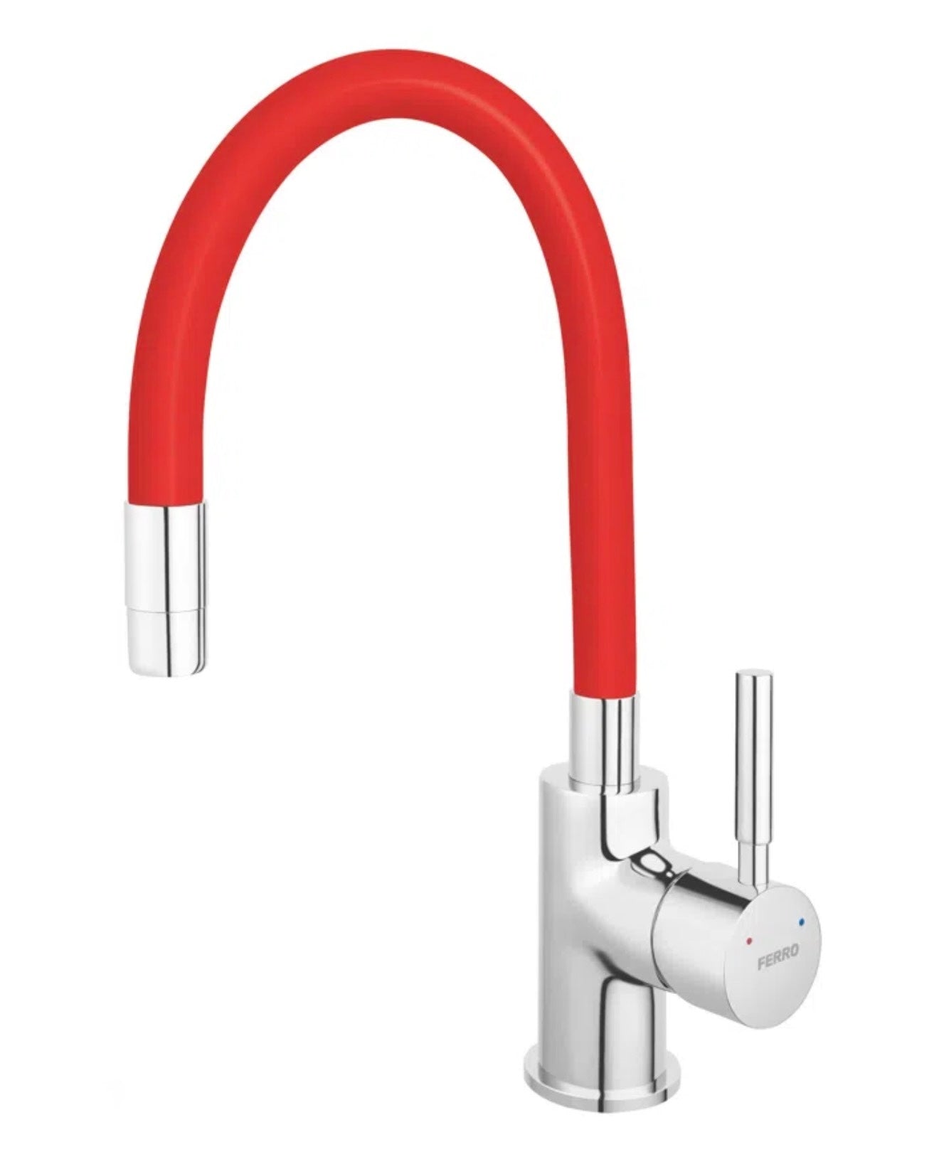 Baterie bucătărie cu pipă flexibilă Ferro Zumba, monocomandă, montaj stativ, design modern