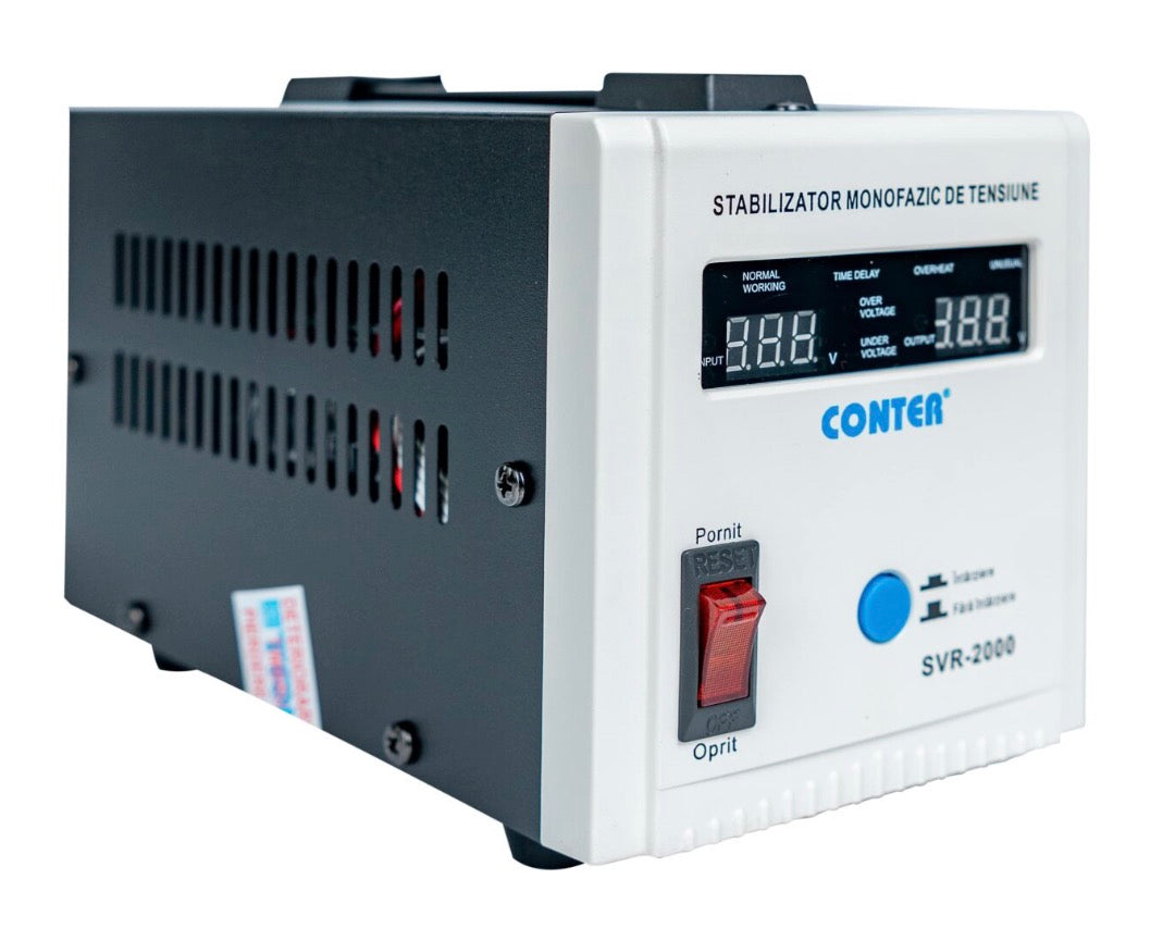 Stabilizator monofazic de tensiune cu releu Conter SVR-500 - 1000VA