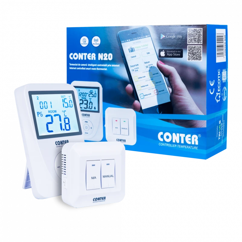 Termostat de cameră controlabil prin WI-FI Conter N20
