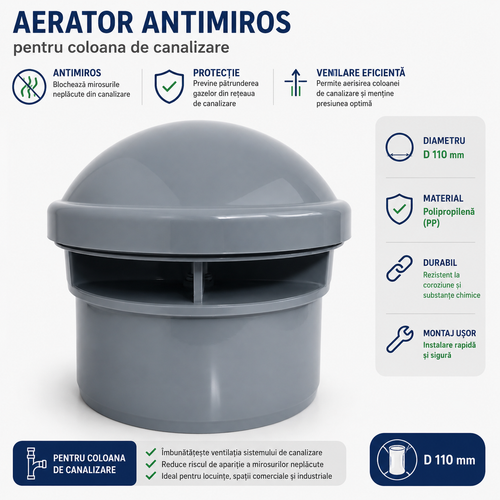 Aerator antimiros PP pentru coloană