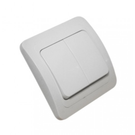 Întrerupător dublu Spin – 1 modul, montaj sub tencuială SPN1015