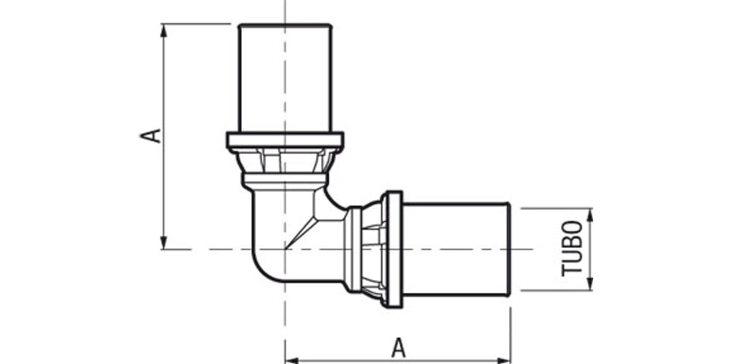 Cot presare/sertizare dublu 16 x 16 (PEX-AL-PEX / pexal)
