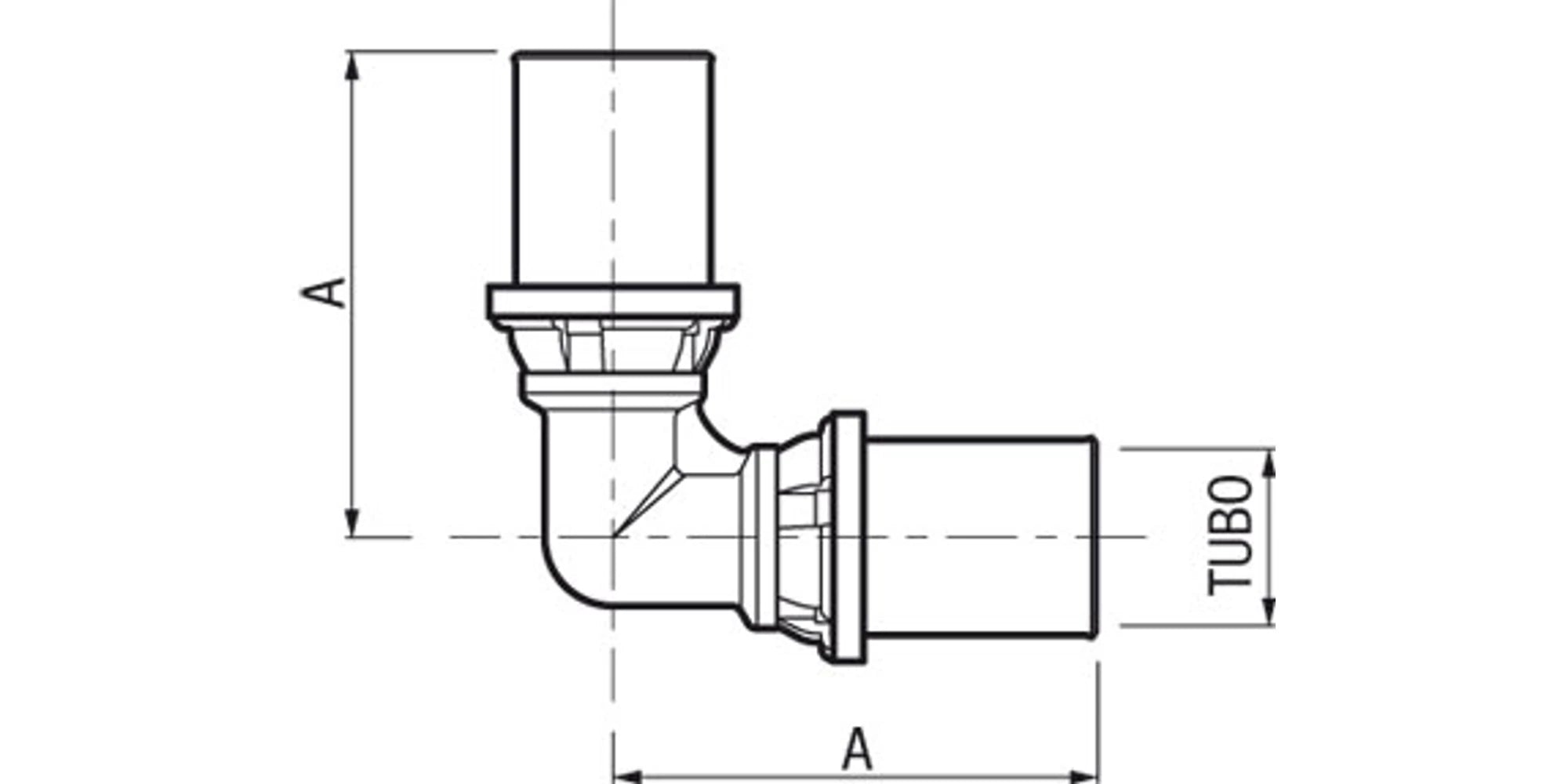 Cot presare/sertizare dublu 16 x 16 (PEX-AL-PEX / pexal)