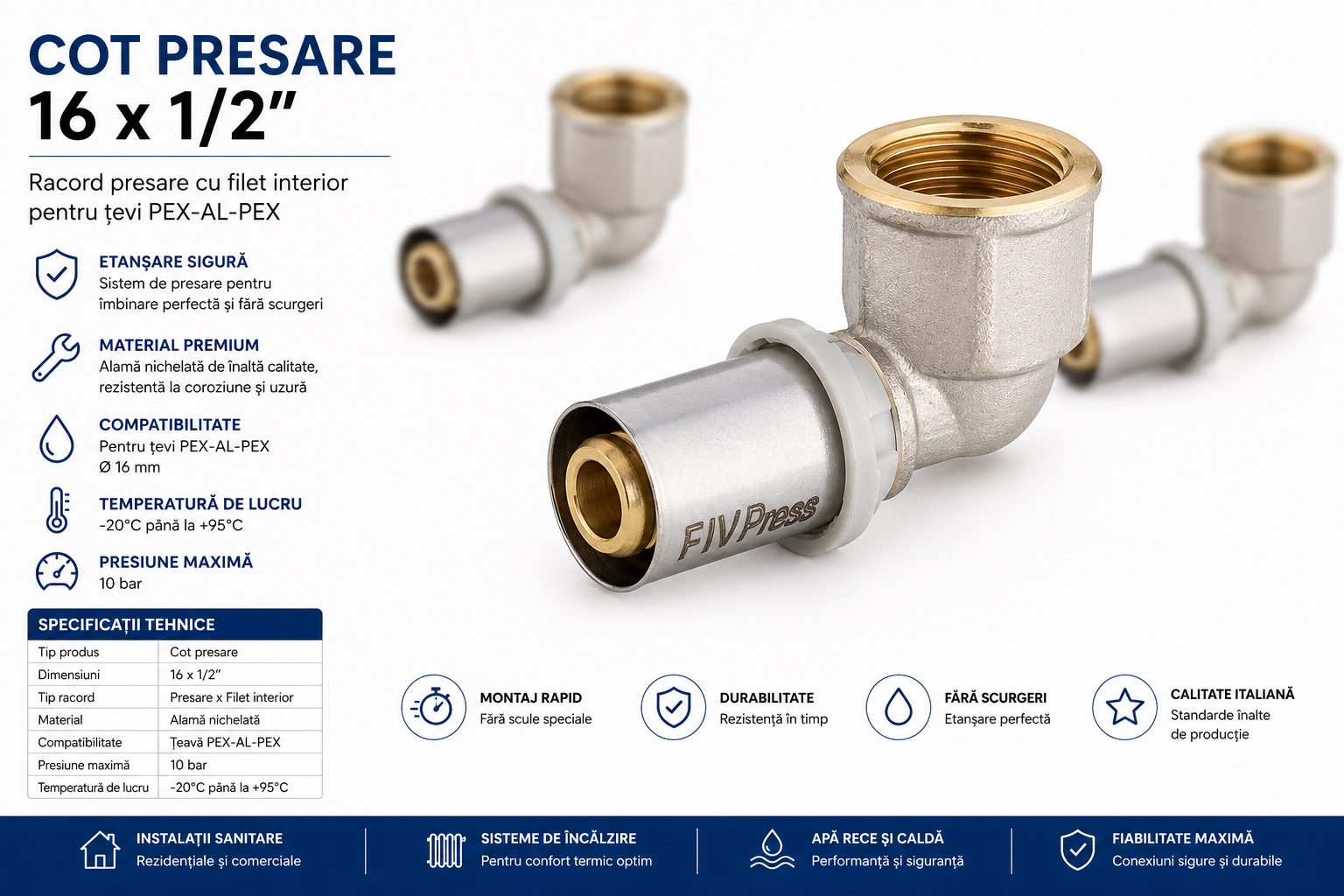 Cot presare/sertizare 16 x 1/2"