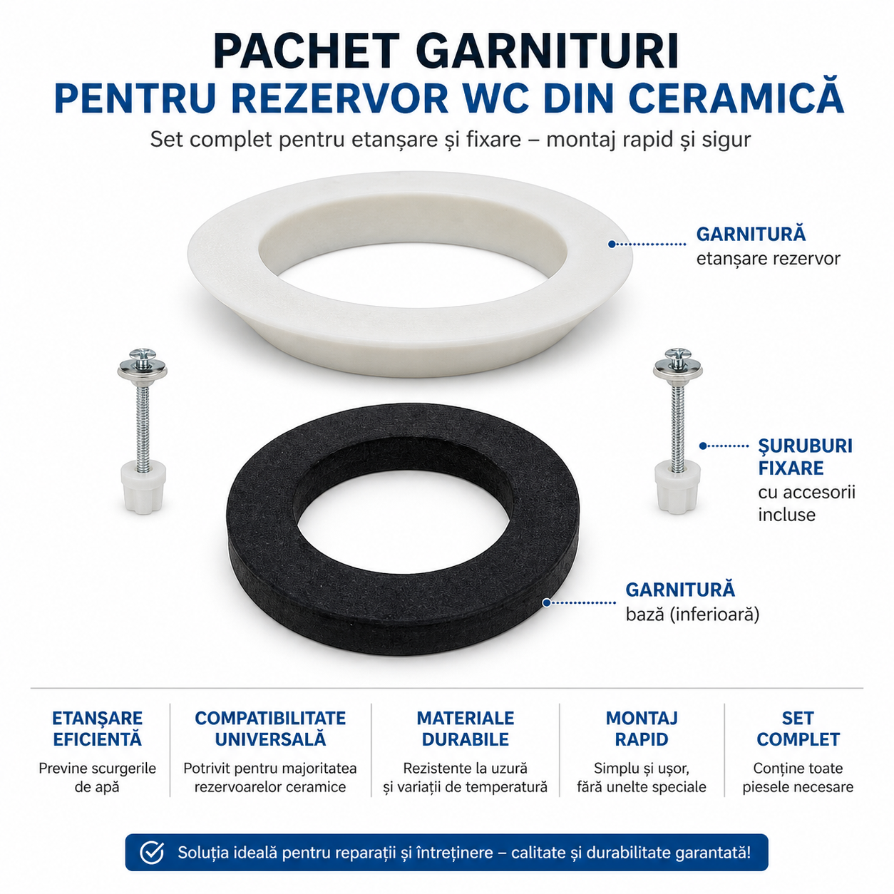 Pachet garnituri rezervor WC ceramic