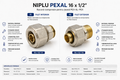 Niplu PEX-AL-PEX (pexal) 16 x 1/2” FI și FE