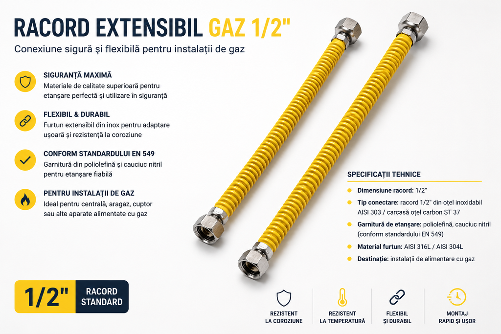 Racord extensibil gaz 1/2”
