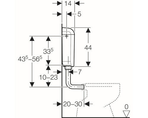 Rezervor WC Geberit Montana Duo AP117, semi-înălțime 3–6 L