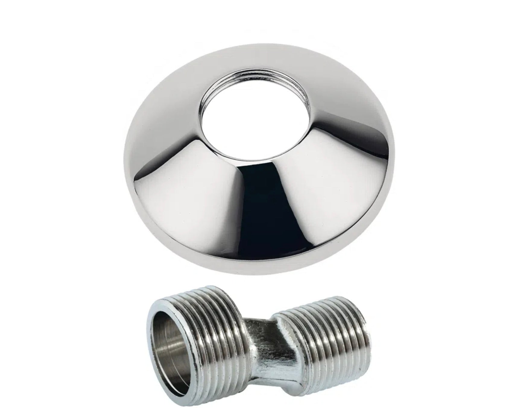 Ornament Excentric Ferro 3/4"x1/2" pentru Baterie Perete – Rozetă Cromată