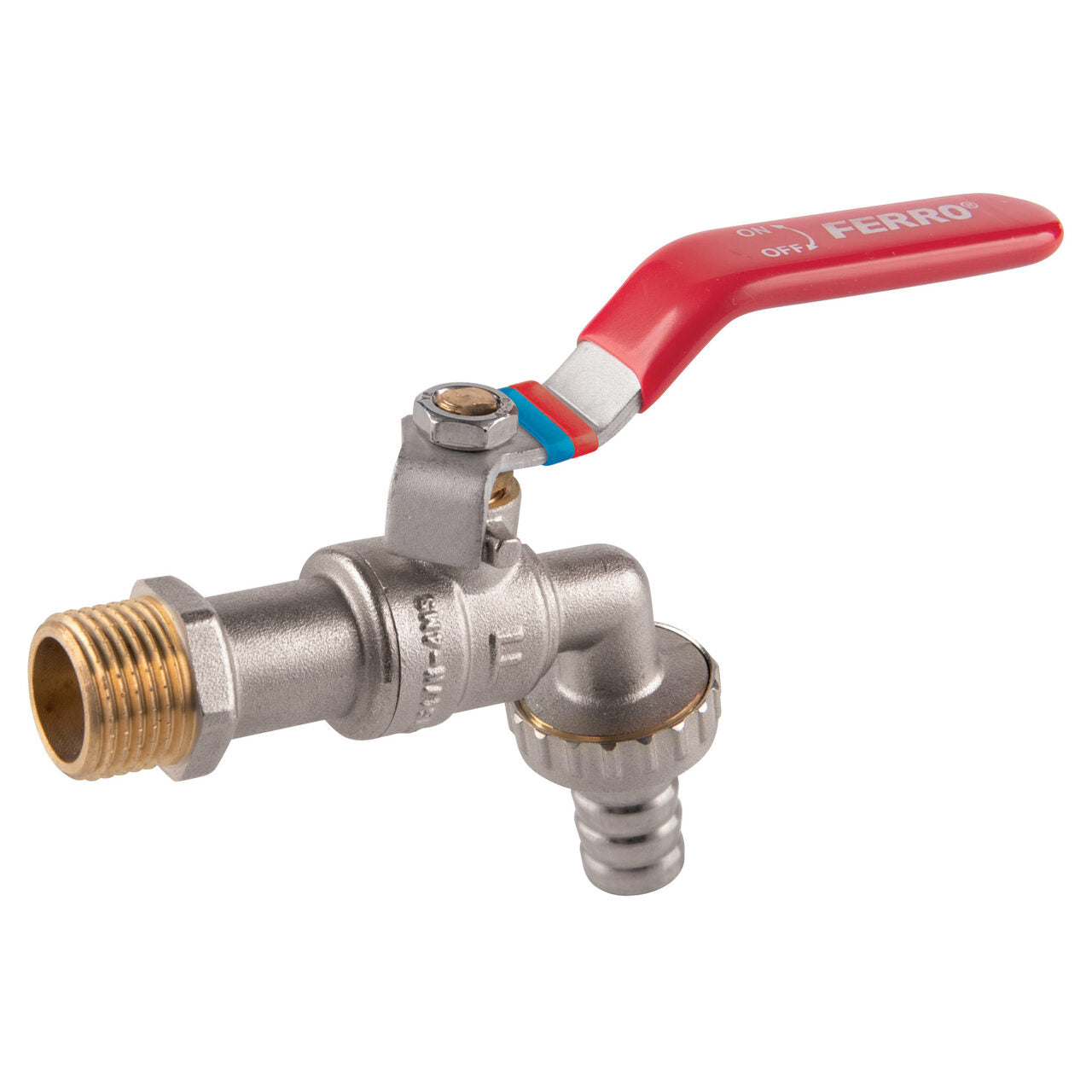 Robinet DS scurgere din alama cu sfera 3/4" FE, Ferro