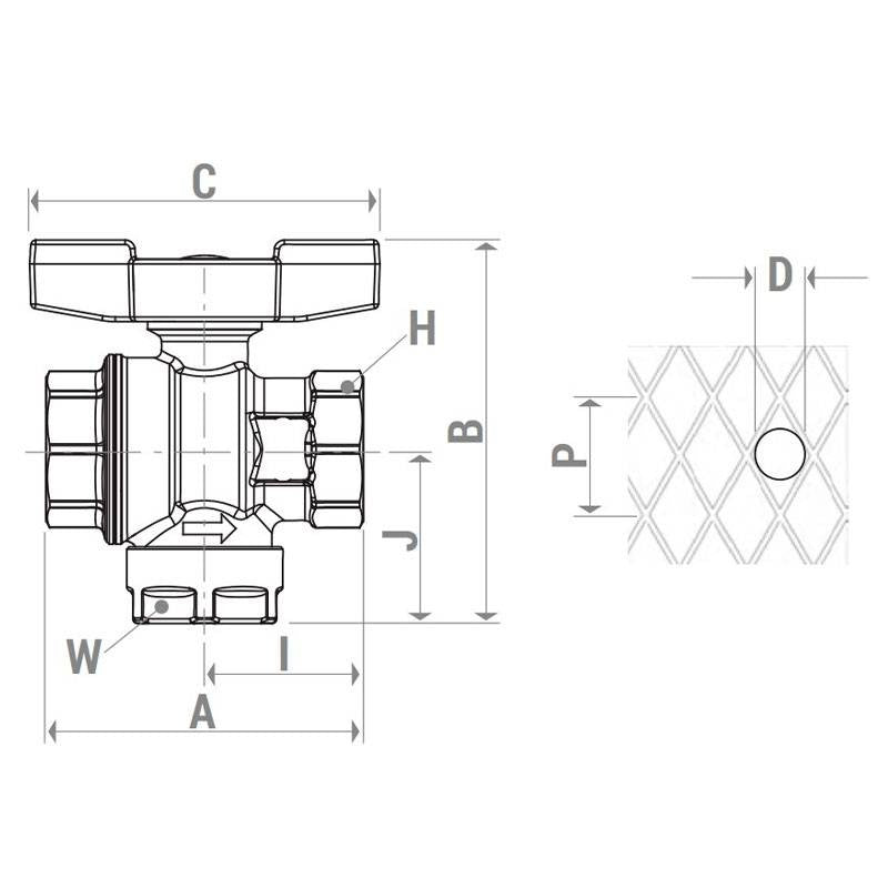 Robinet cu bila Giacomini filet interior cu filtru integrat alama maner