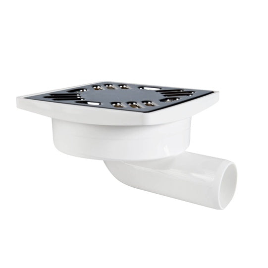 Sifon pardoseală 100x100 mm Ø32 evacuare laterală, grătar inox