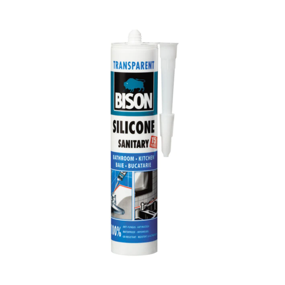 Silicon Sanitar Bison, alb /transparent, 280 ml