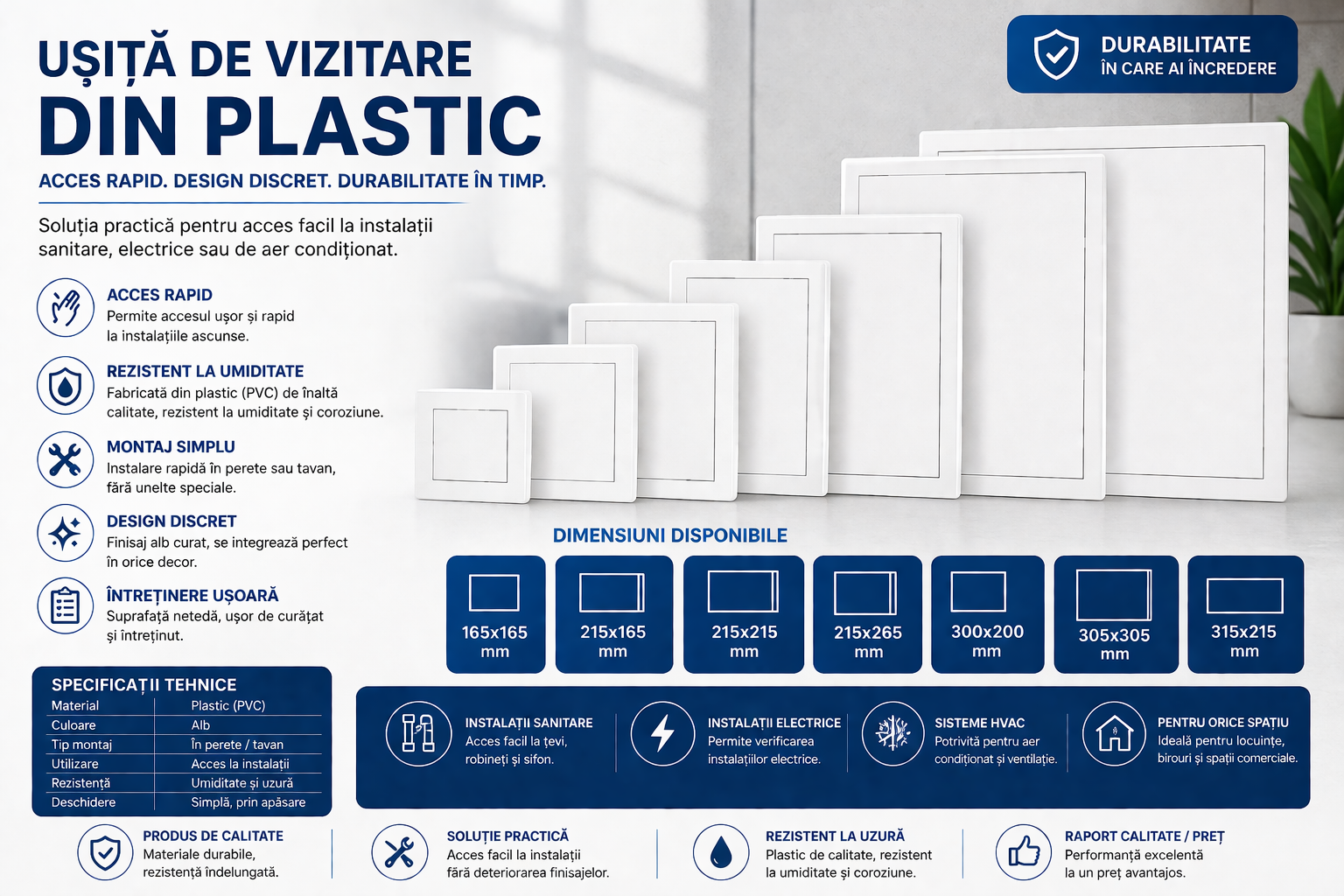Usa de vizitare plastic